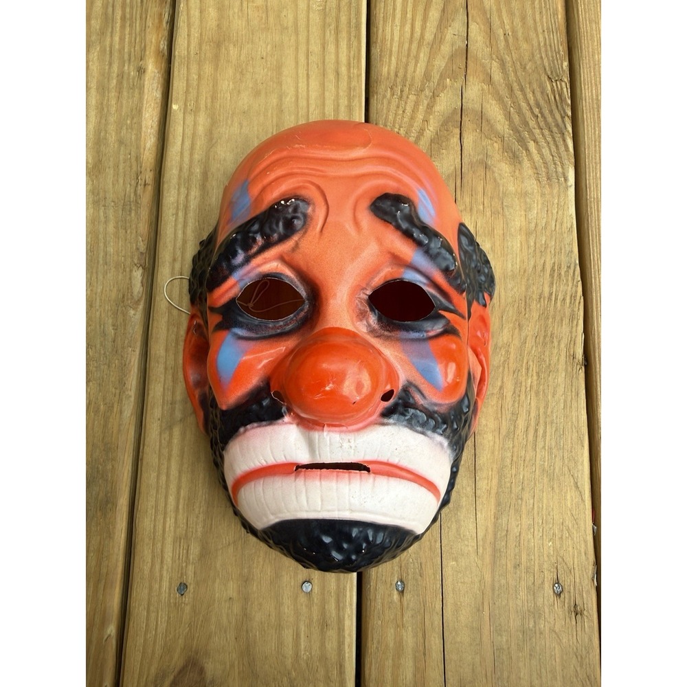 Plastic Mask Halloween Ben Cooper Vtg Sad Scary Circus Clown Hobo Old Classic 🤡